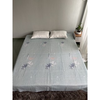 Combo tấm phủ bảo vệ nệm đa năng+ 2 gối lông vũ khách sạn 5*-Hàng xuất Nhật-size bự 200x230cm