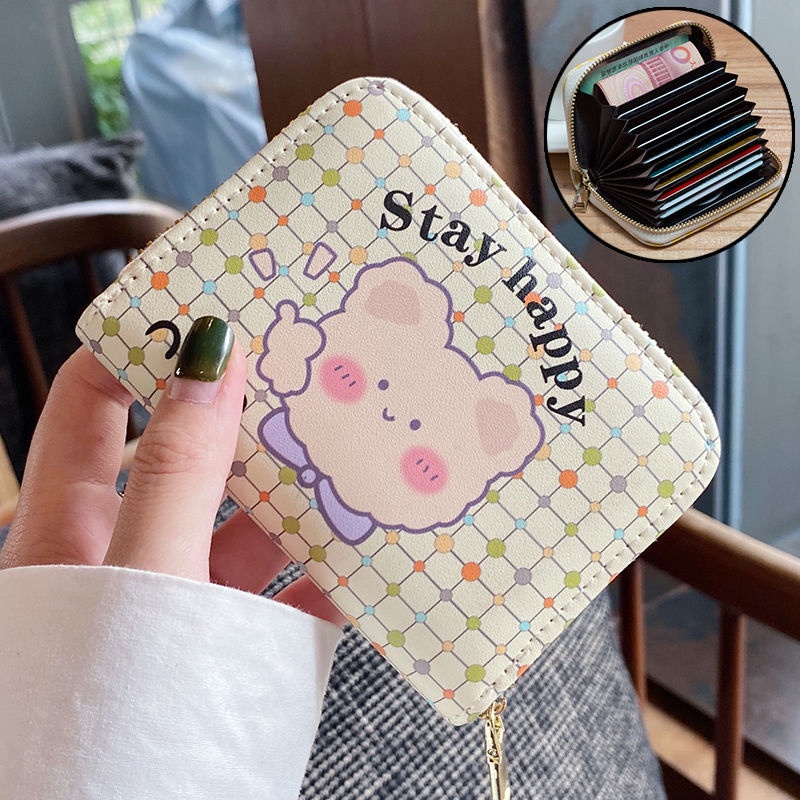 Ví đựng thẻ nhiều ngăn cỡ lớn in họa tiết hoạt hình đáng yêu chống khử từ