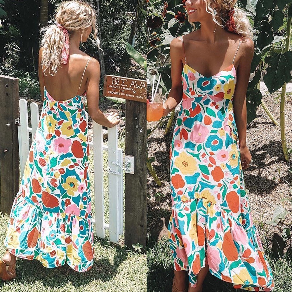 Đầm maxi dáng ôm cổ chữ V gợi cảm cho nữ