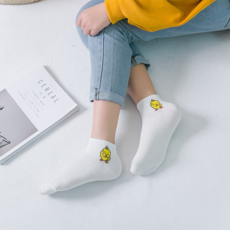 Vớ ngắn cổ vịt vàng, tất cổ thấp hoạt hình nhiều màu nam nữ NEKO