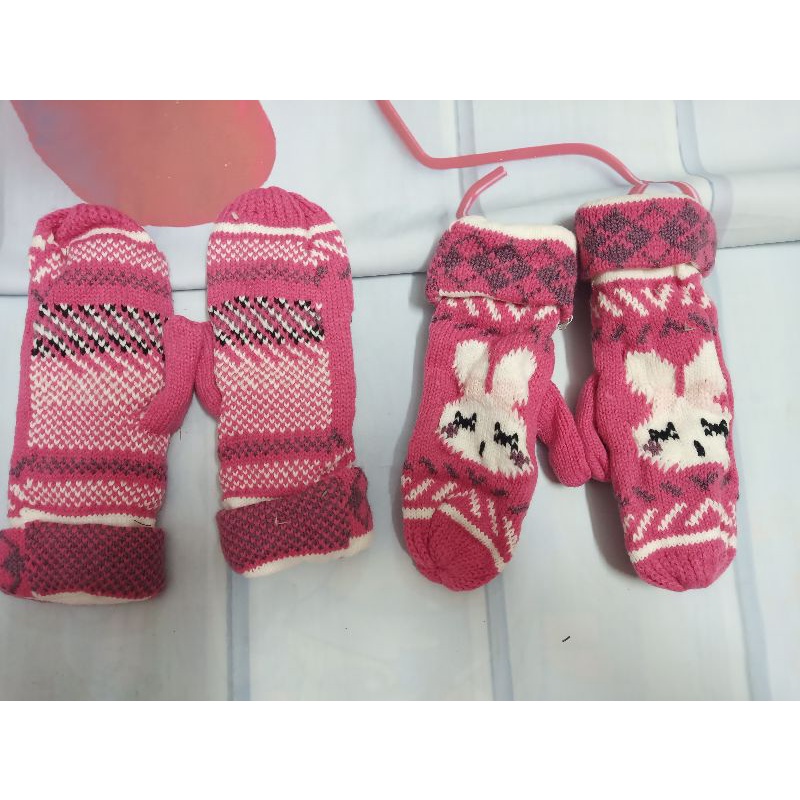 💥sale✨thanh lý mã găng tay len lót nỉ bé gái dưới 10 tuổi