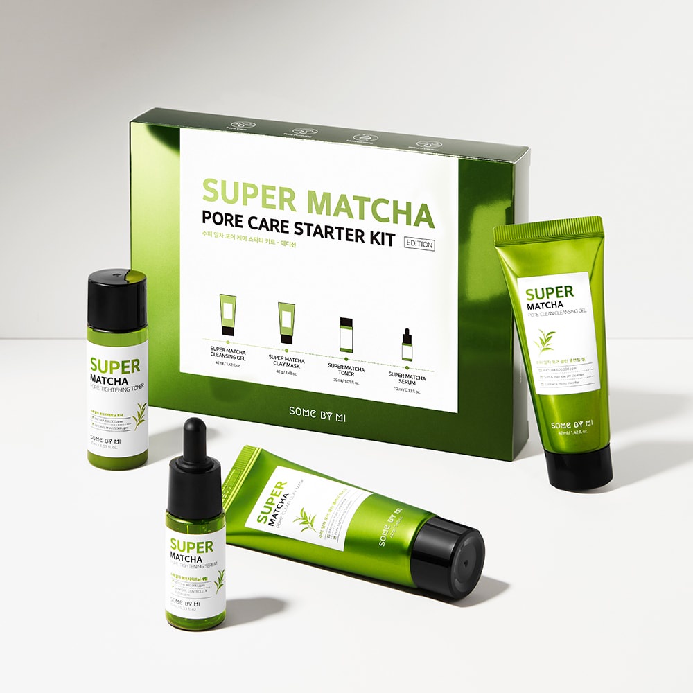 Bộ Kit Some By Mi Super Matcha Pore Care (Gel Rửa Mặt 42ml + Mặt Nạ 42g + Toner 30ml + Serum 10ml)