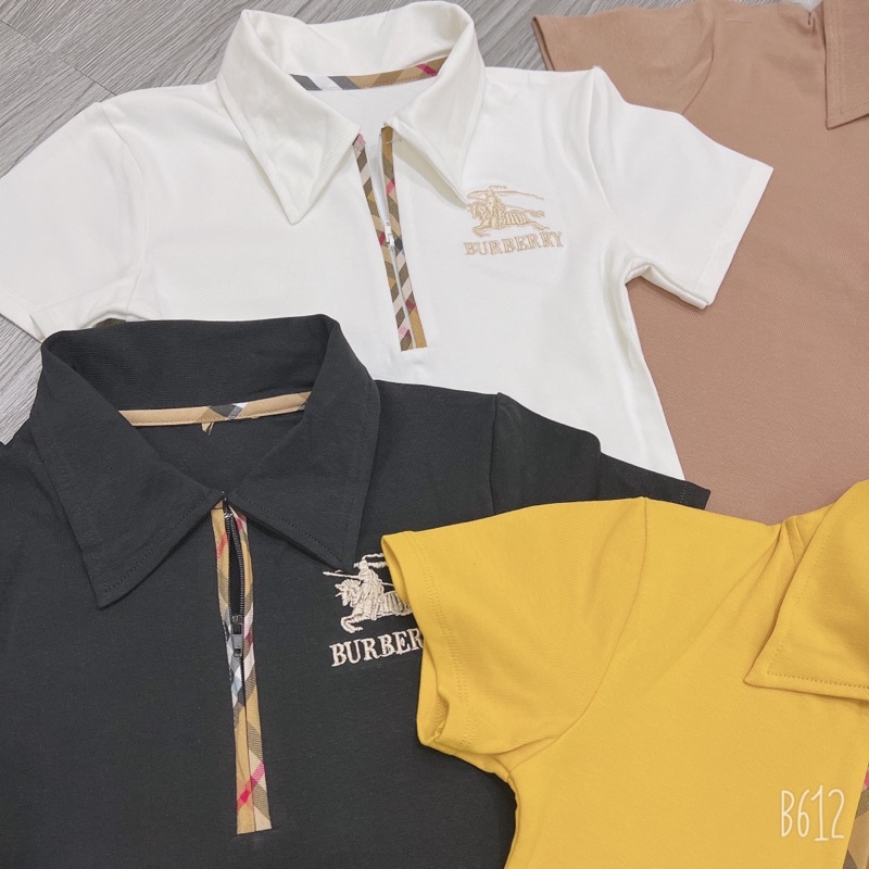 Áo thun body thêu Lô Gô BB phối khoá kéo