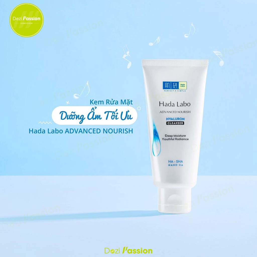 Sữa Rửa Mặt Hada Labo Màu Trắng Dưỡng Ẩm Tối Ưu - HadaLabo Advanced Nourish Hyaluron Cleanser 80g