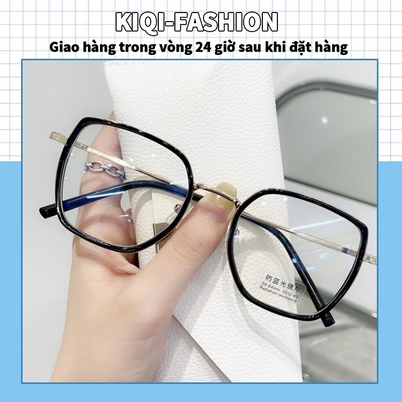 Mắt kính gọng kim loại chống ánh sáng xanh thời trang phong cách retro hàn quốc
