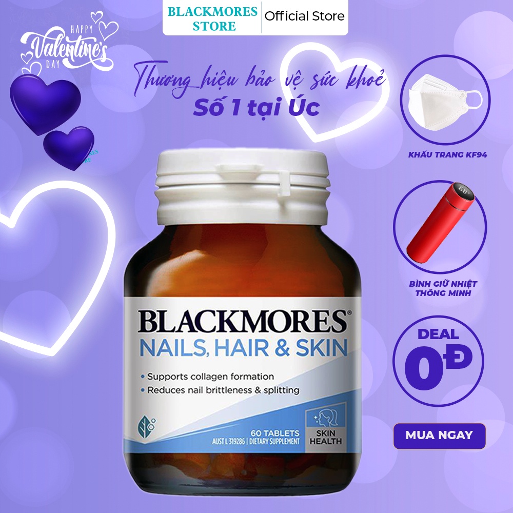Blackmores Nail, Hair and Skin 60 viên - Viên uống chăm sóc tóc, da, móng Blackmores