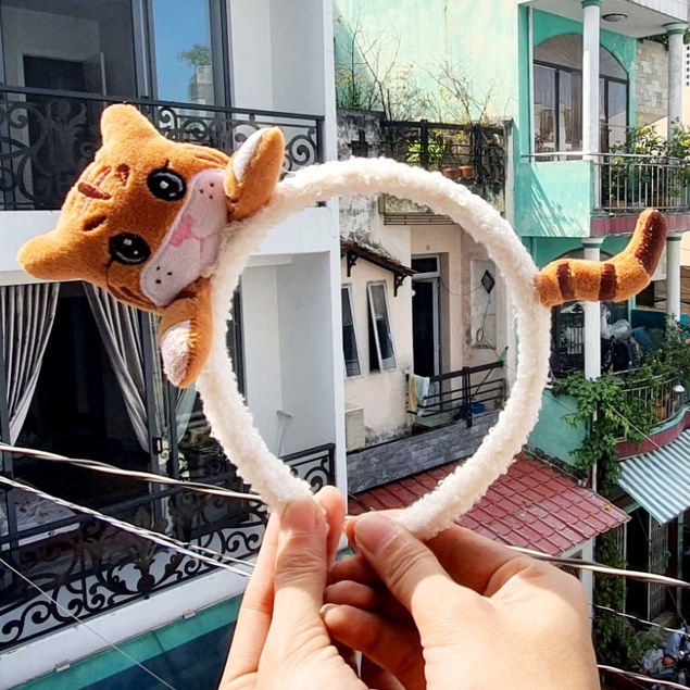 Cài tóc hình mèo đuôi dài cho nữ, em bé cũng dùng được cute