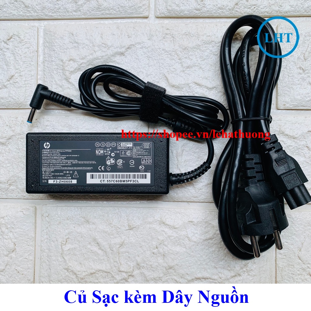 ⚡️[Sạc zin] SẠC LAPTOP HP 19.5V - 3.33A - 65W chân kim xanh nhỏ 4.5x3.0mm