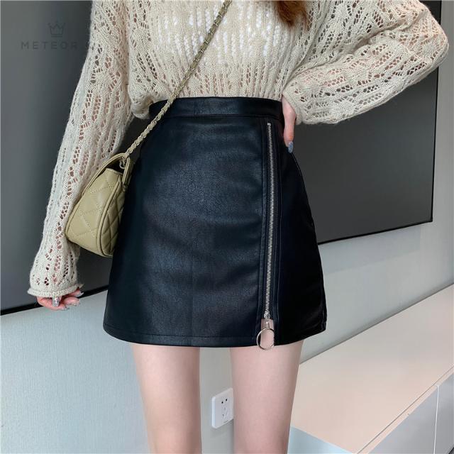 Chân váy da PU chữ A thời trang Hàn Quốc cho nữ | BigBuy360 - bigbuy360.vn