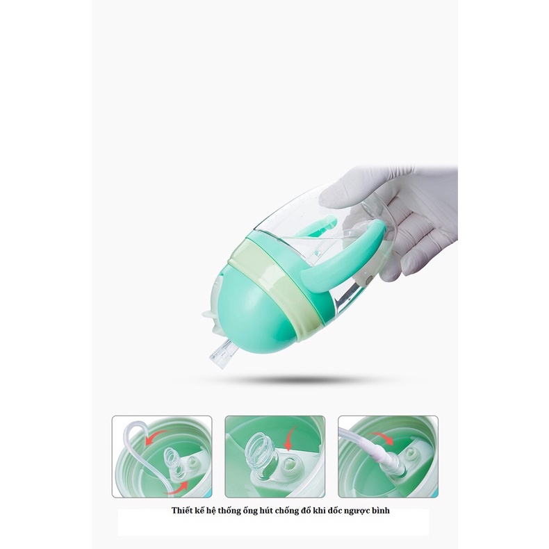 Bình tập uống chống sặc Little Bean và Xin Tiger (tăng cọ ống hút)