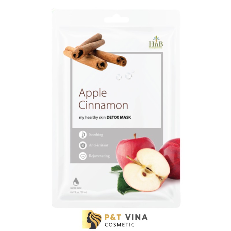 Mặt Nạ HNB My Healthy Skin Detox Mask Apple & Cinnamon Dưỡng Da Chiết Xuất Táo Tươi & Quế 21ml/21g