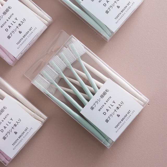 Sét 10 bàn chải đánh răng muji xuất nhật