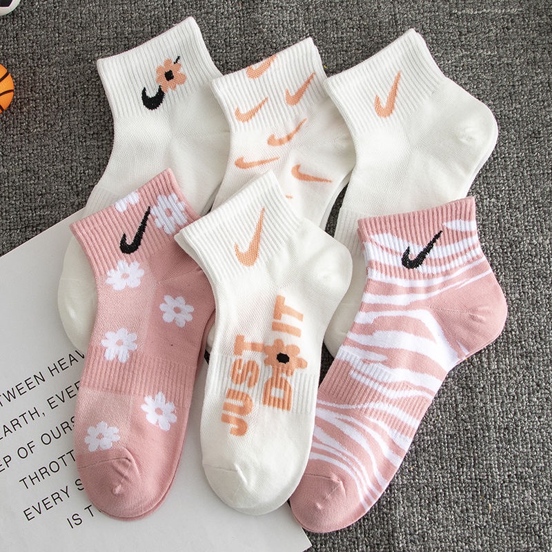 Vớ Thể Thao Chất Liệu Cotton Họa Tiết Hoa Anh Đào Ngọt Ngào Xinh Xắn