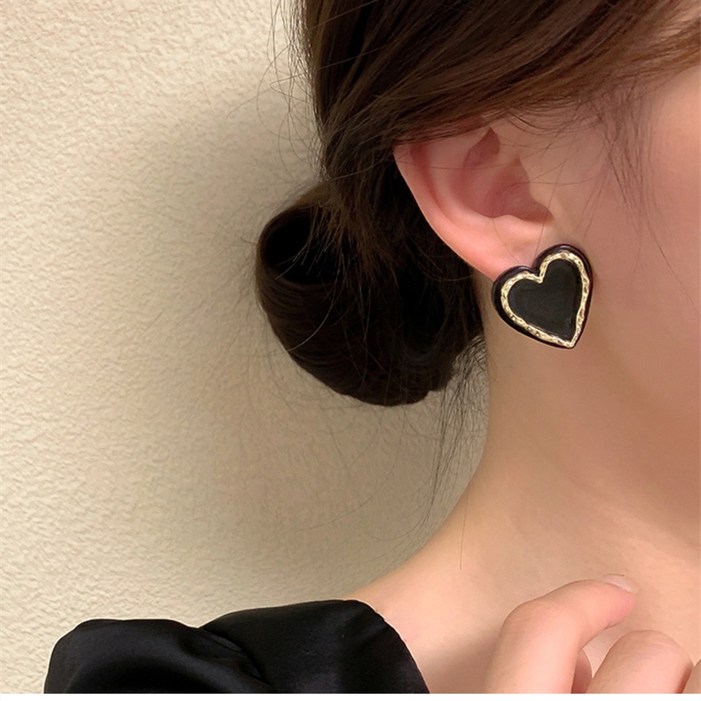 Bông Tai Màu Đen Phong Cách Hàn Quốc Thời Trang Cho Nữ  hoa tai