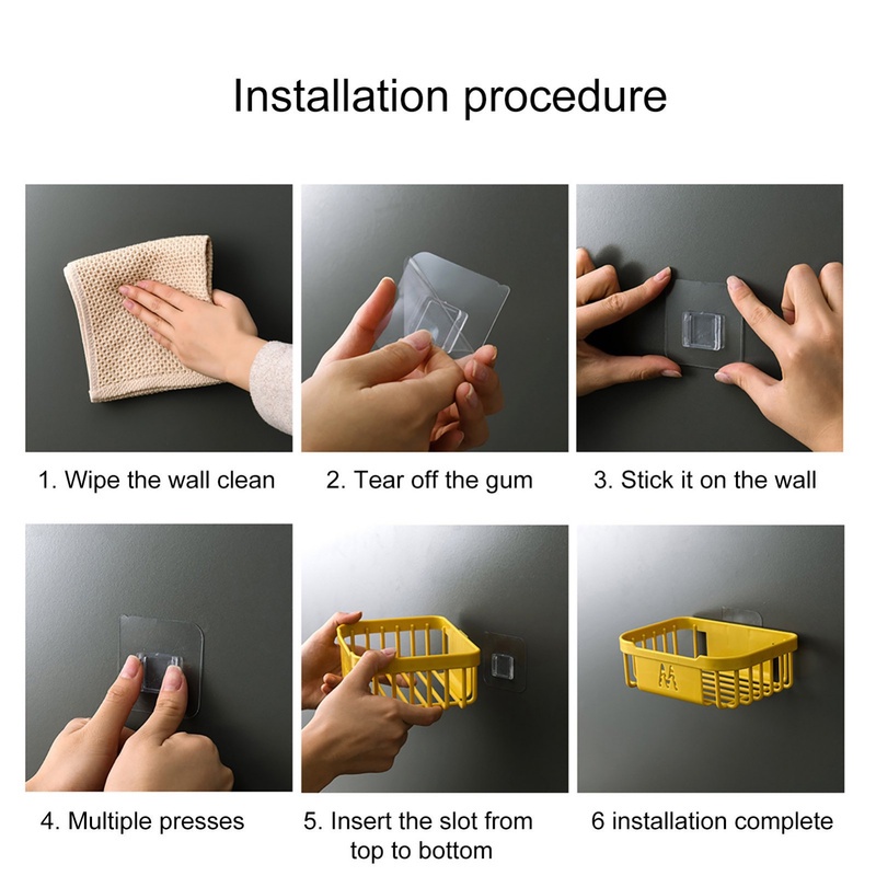 1 Hộp Đựng Khăn Giấy Gắn Tường Không Cần Khoan Lỗ Dạng Rỗng Tự Dính Cho Nhà Tắm