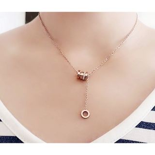 Dây Chuyền Titan Nữ đính đá thời trang dạng ống la mã