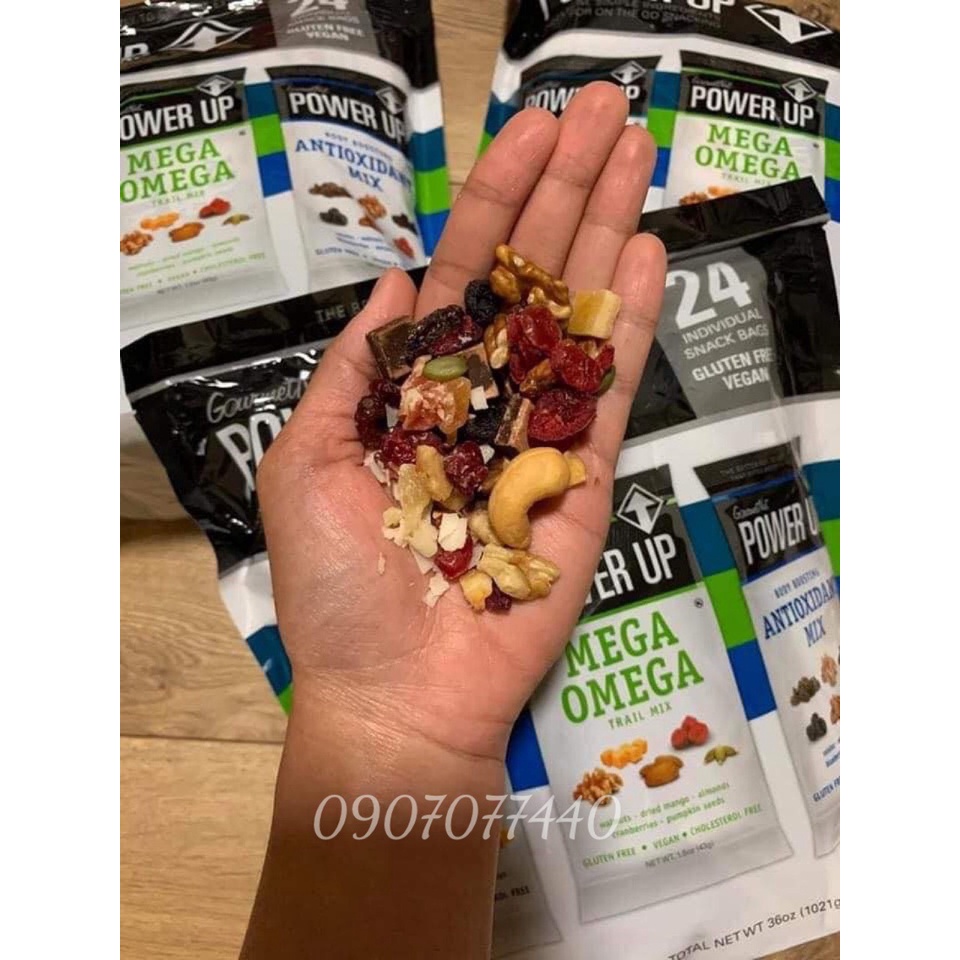 Hạt mix và trái cây sấy date 5/2023 Gourmetnut Power Up cung cấp dưỡng chất và vitamin - EDS Hàng Mỹ