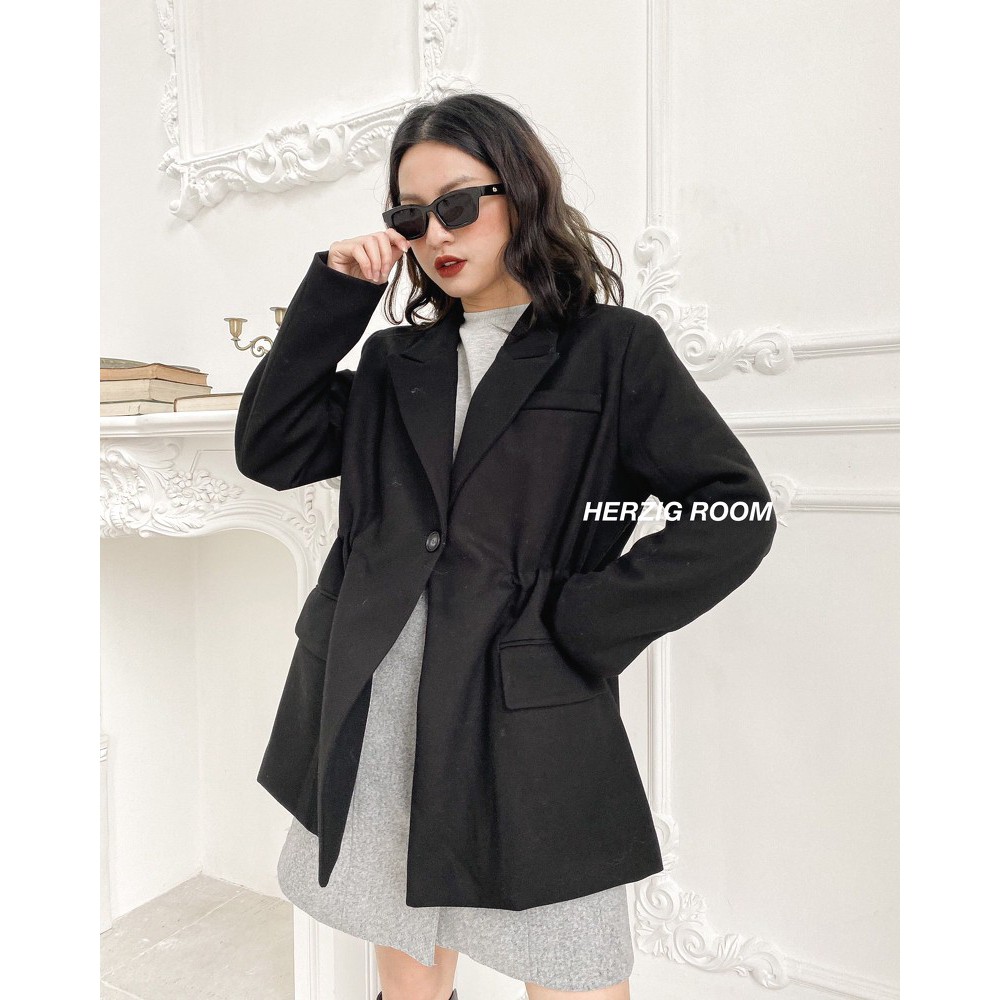 Áo khoác blazer cổ K rút nhúm 2 eo - A3044