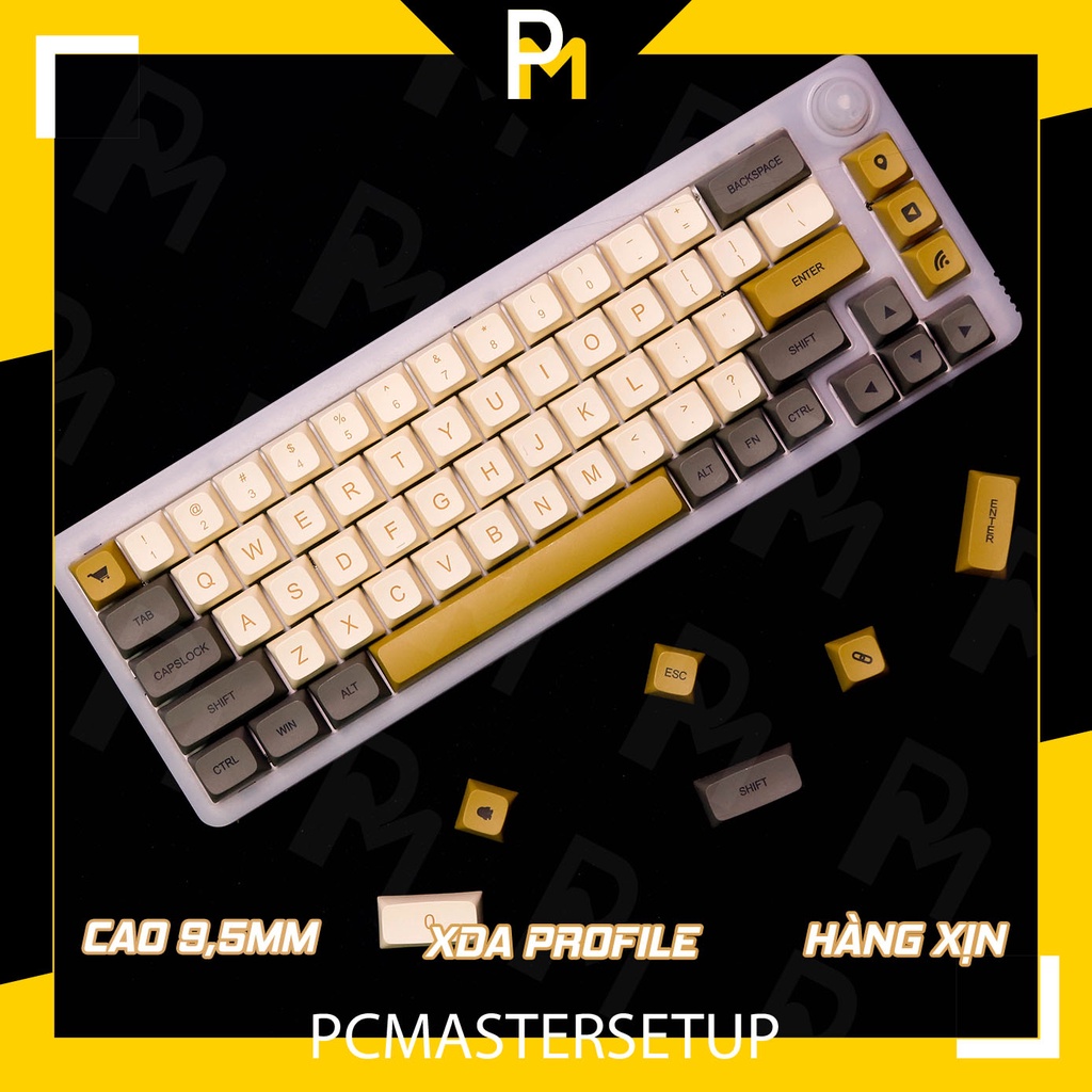 Keycap pbt xda shimmer xịn cao 9.5mm dày 1.5mm in dyesub 125 phím của pcmaster