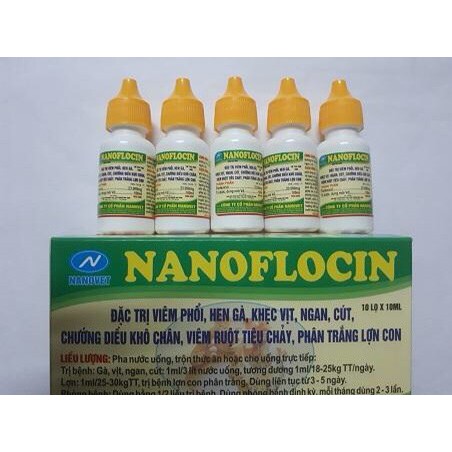 5 lọ nanoflocin (10ml/lọ) - hen gà, khẹc vịt