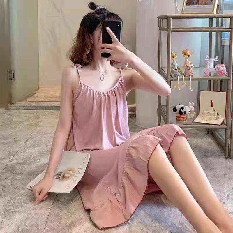Váy Ngữ Nữ 2 Dây Thắt Nơ Dáng Suông - Hàng Quảng Châu Cao Cấp (VD2)