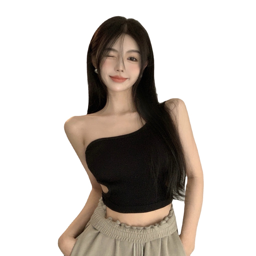 DUNEA Áo Tank Top Hai Dây Màu Trơn Có Đệm Lót Cho Nữ