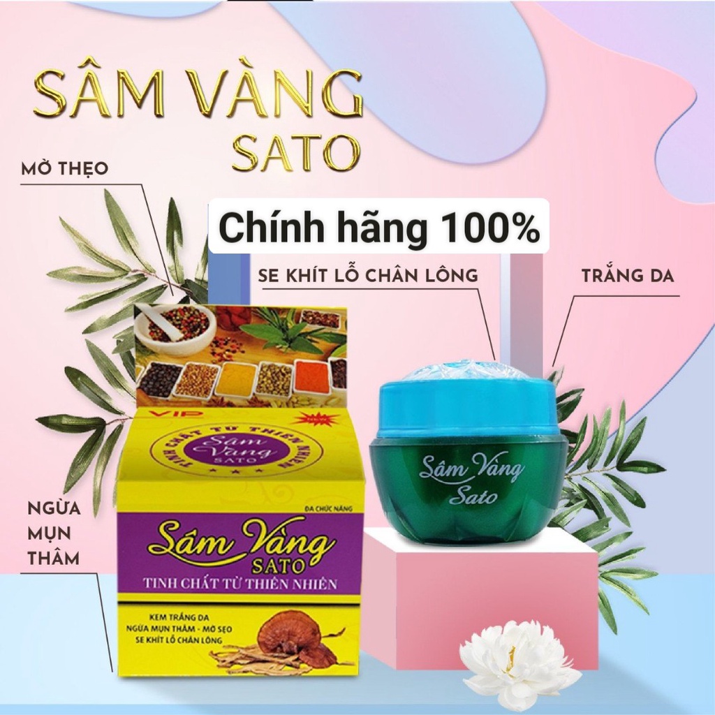 (Chính hãng 100%)Kem Dưỡng Mụn Sâm Vàng Sato