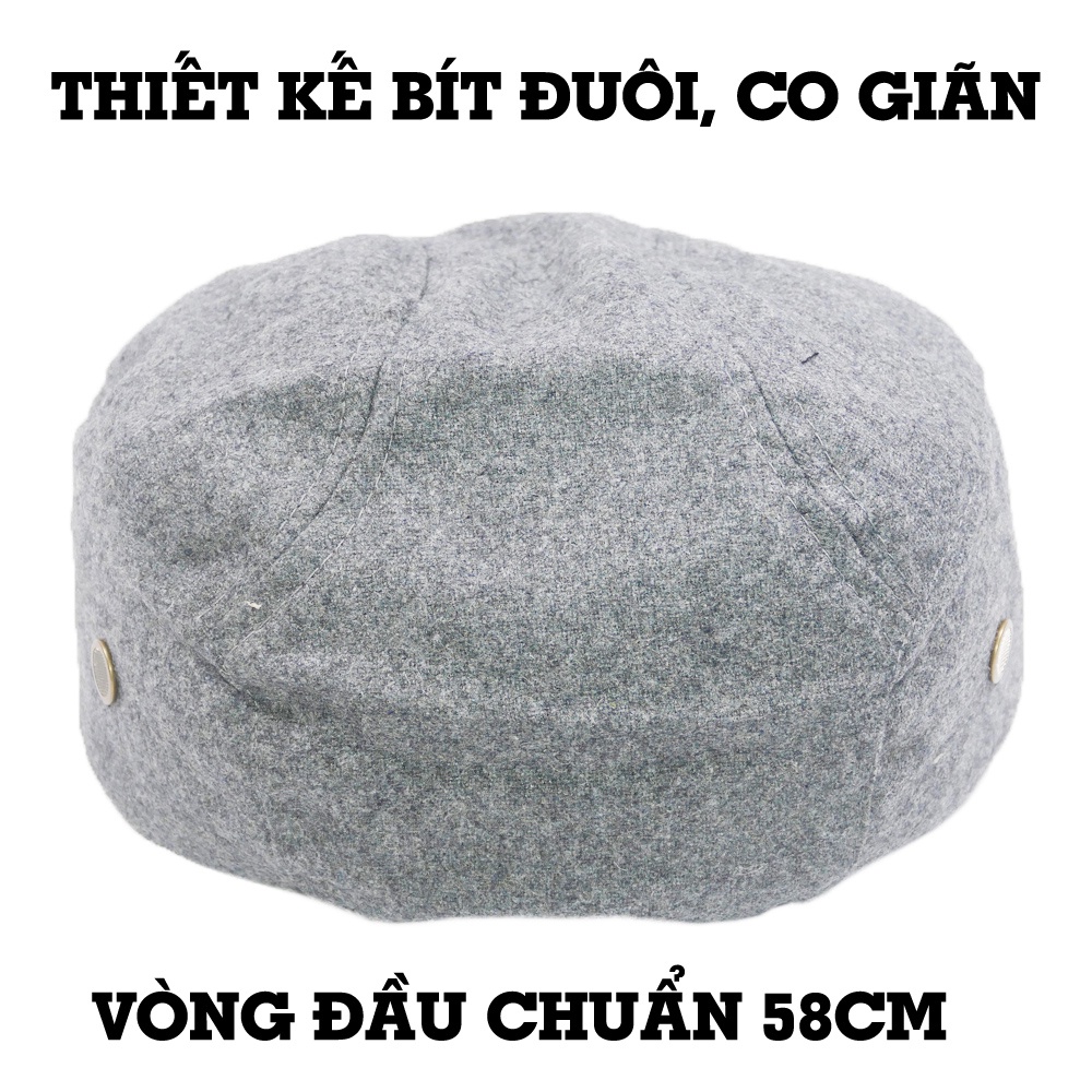Mũ beret nam, nón beret nam nón ông già mũ kết mỏ vịt mũ kết ông già bít đuôi không có logo chất liệu mềm mại thoáng mát