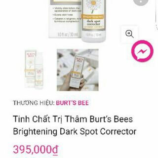 Serum sáng da, mờ thâm nám 30ml Burts Bees