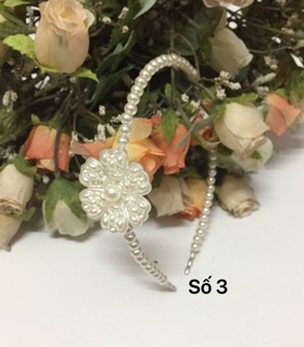 32/- Cài tóc ngọc trai hoa handmade