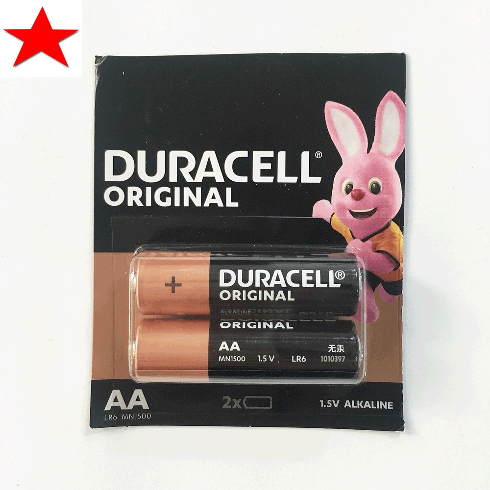 1 Vỉ Pin Duracell AA Alkaline Chính Hãng ( 1 Vỉ 2 Viên )