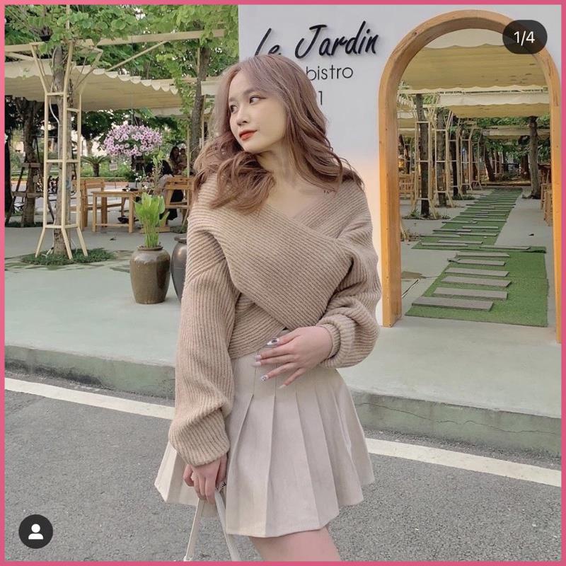 Set Áo Chân Váy CIBI Áo Len Tăm và chân váy xếp ly thời trang nữ đẹp xinh dưới 53kg | BigBuy360 - bigbuy360.vn