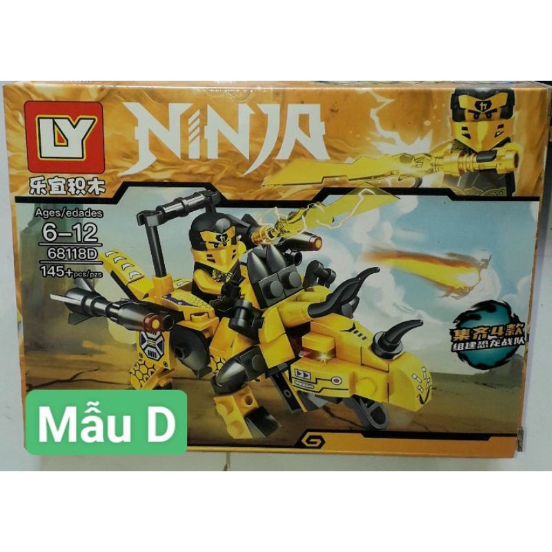 Lắp ráp 1 hộp_LegoNinja Cưỡi Khủng long 68118 có trên 115 chi tiết bằng nhựa ABS