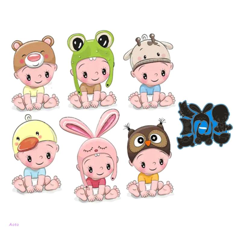 Khuôn cắt giấy làm từ kim loại hình em bé trang trí Scrapbook