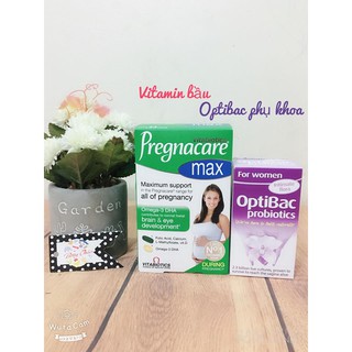 [Giá Tốt] Combo vitamin bầu Pregnacare max và Optibac phụ khoa