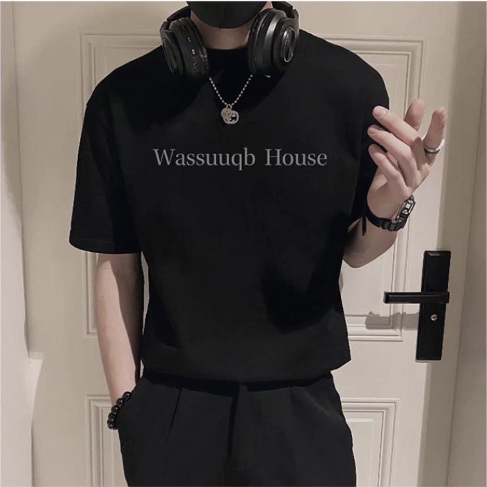 Áo Thun Tay Ngắn Cổ Tròn Thời Trang Phong Cách Hàn Năng Động Cho Nam simple fashion áo thun nam đẹp Hàn Quốc áo thun nam tay lỡ áo phông nam form rộng