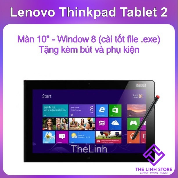 Máy tính bảng Lenovo Thinkpad Tablet 2 64G (Kèm Bút) chạy Window 8 Pro - Có cổng HDMI