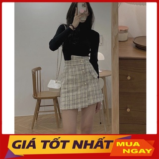 Chân Váy Dạ Kẻ Cạp Cao Hàng Quảng Châu Loại 1 M6574