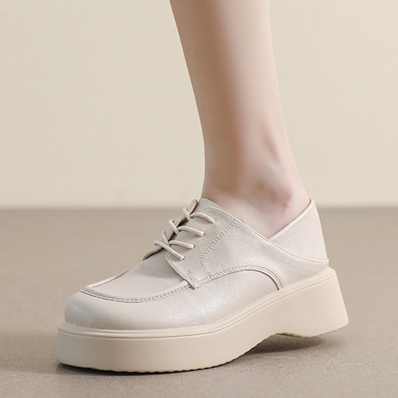 Giày Da Mũi Tròn Đế Dày Phong Cách Anh Quốc Cổ Điển Thời Trang Mùa Thu Cho Nữ Size 34-42