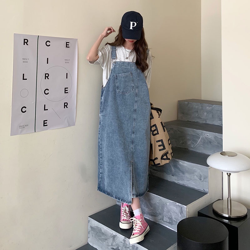 Đầm Yếm Denim Dáng Dài Rộng Thời Trang Cá Tính 48961