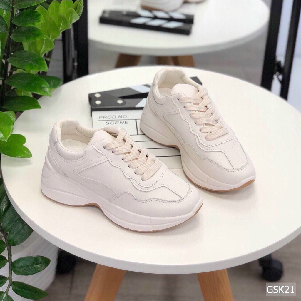 Giày Thể Thao Nữ Sneaker Da Mịn độn đế 7 phân hàng cao cấp hộp hãng