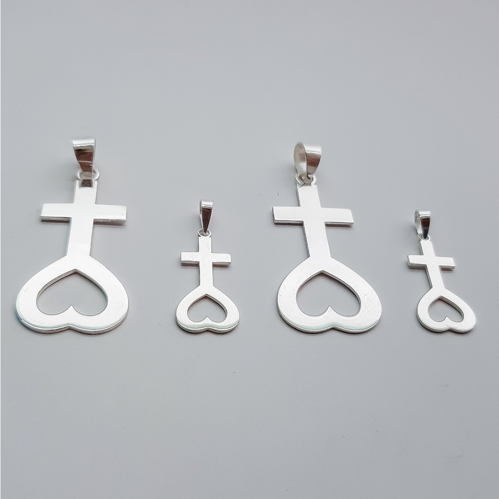 Mặt dây chuyền thiên tâm, dây chuyền dấu thiên tâm trái tim chữ thập chất liệu bạc 925 cao cấp T&TJewelry - MT1