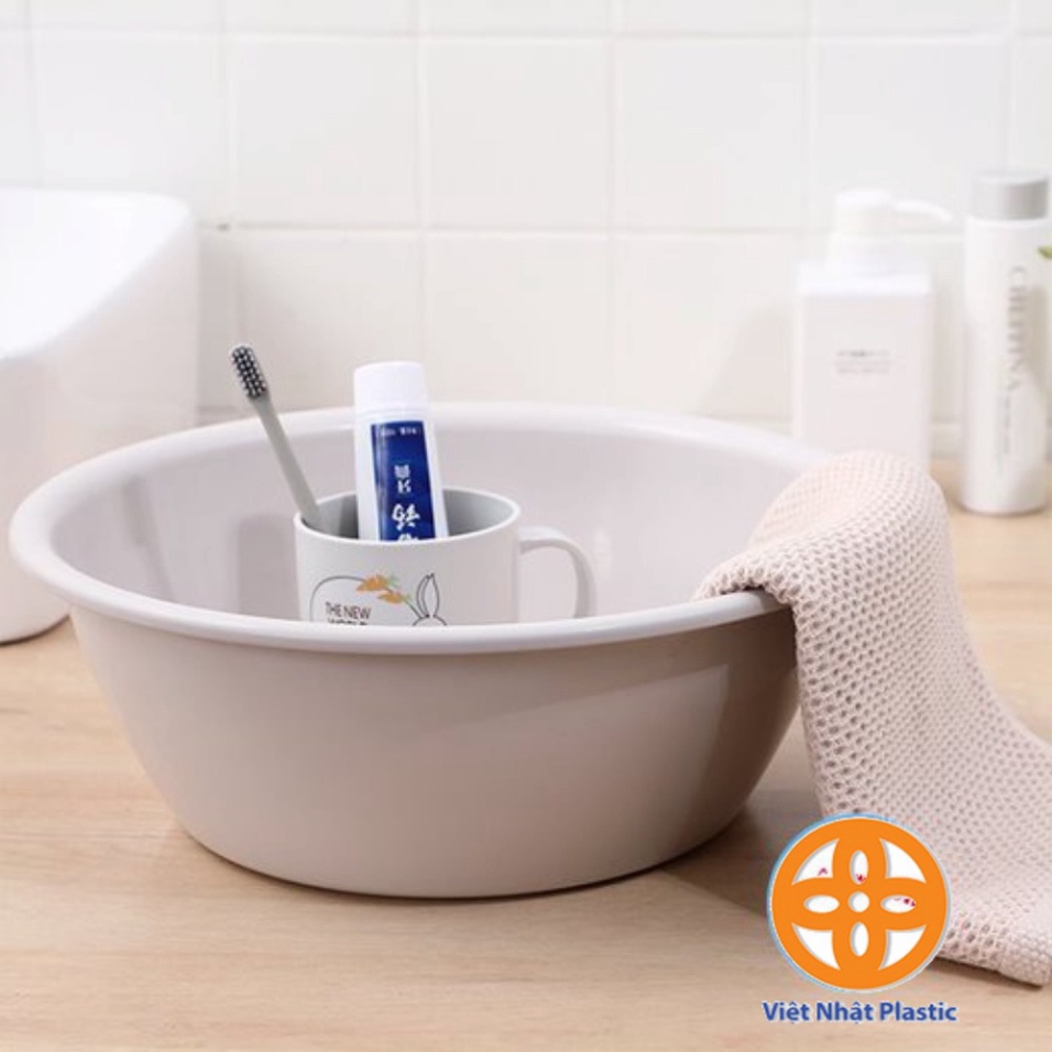 chậu nhựa rửa mặt cao cấp hokori, thau tắm cho bé nhựa Việt Nhật màu pastel 2525