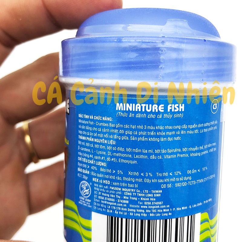 Thức ăn cho cá thủy sinh Miniature Fish dạng hạt lọ XANH lỌ 38 Gram