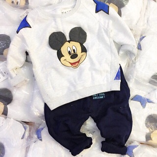 [ZARA XUẤT XỊN] Bộ nỉ Zara 3D hình cua/Mickey bé trai