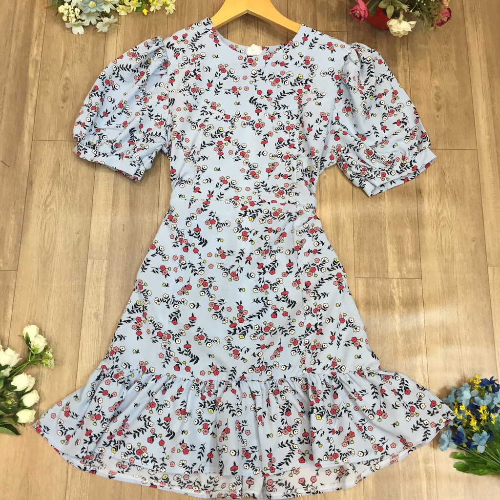 ĐẦM HOA  TAY PHỒNG-PHONG CÁCH SANG TRỌNG-THANH LỊCH(HÌNH THẬT CỦA SHOP) | BigBuy360 - bigbuy360.vn