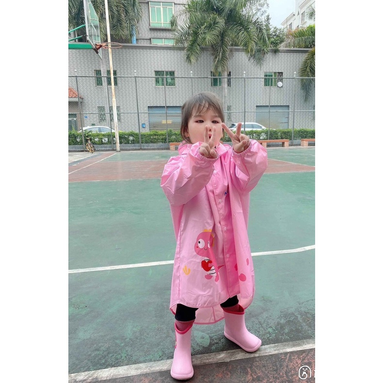 Áo Mưa Trẻ Em, Áo Mưa Cho Bé, Siêu Nhẹ, Siêu Dai, Không Nóng, Không Bí Hơi, Áo Mưa Khủng Long