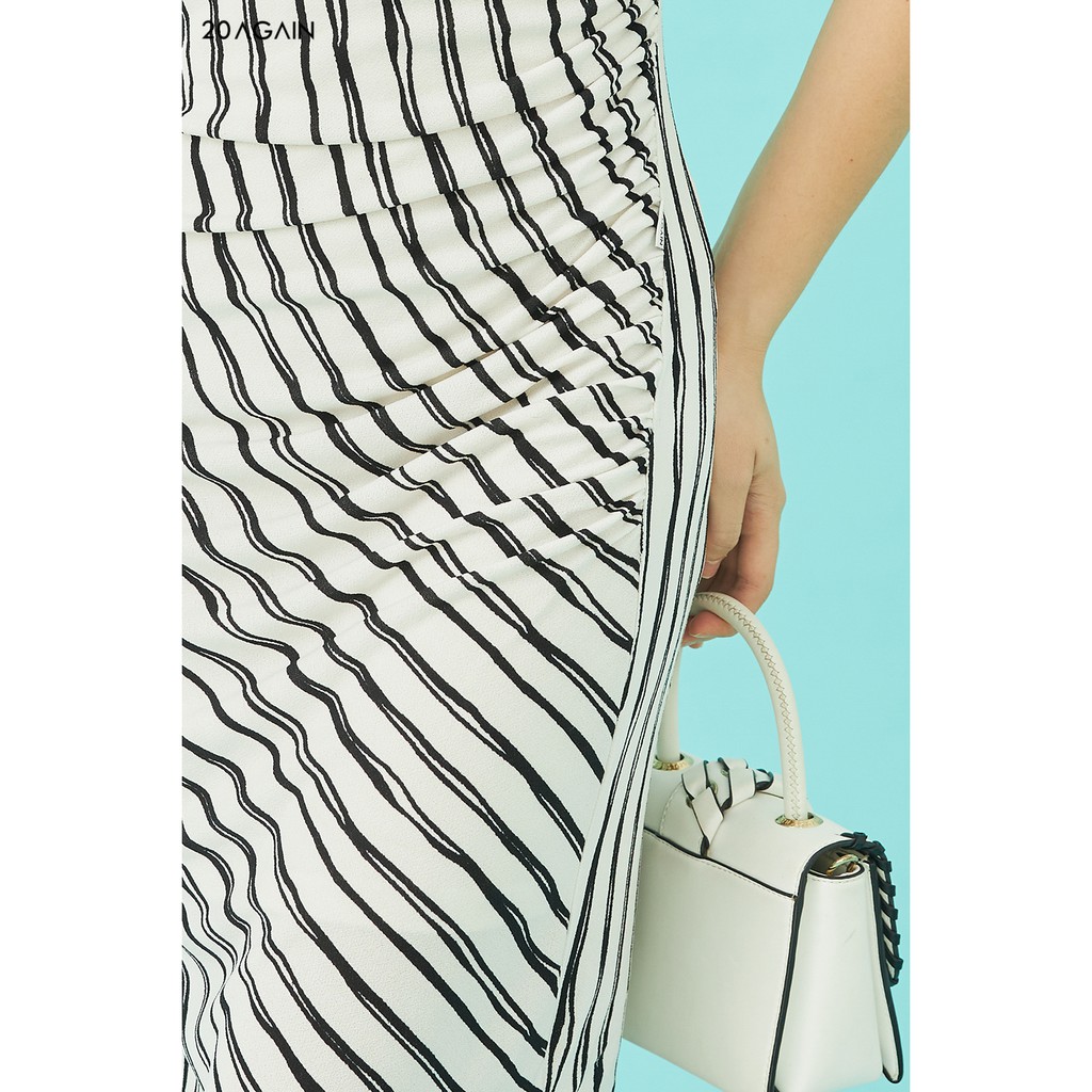 Đầm Ôm Body Tay Lỡ Sọc Kẻ 20AGAIN DOA1598 | BigBuy360 - bigbuy360.vn