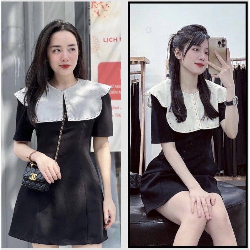 Váy chữ A với thiết kế phần cổ lạ mắt, nhẹ nhàng, tinh tế