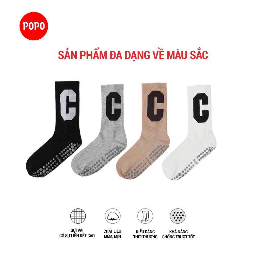 Tất Yoga Chống Trượt YGS13 POPO Cổ Cao  Chữ C êm ái, tránh hôi chân, đảm bảo an toàn